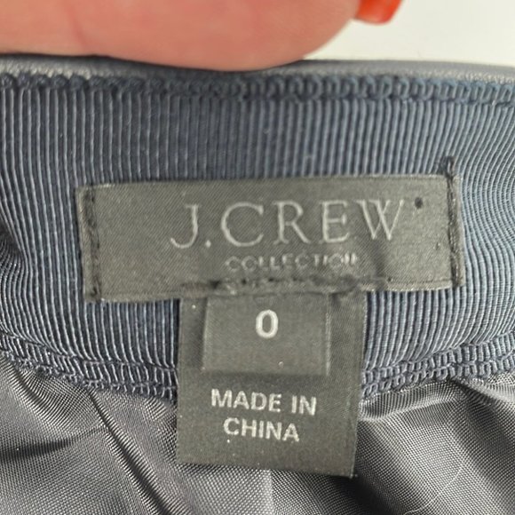 J. Crew navy Leather Skirt - Picture 3 of 10